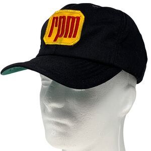 Vintage RPM Patch Hat Cap Black 80s Snapback 6 Panel